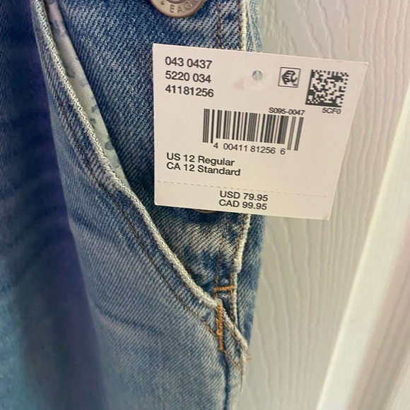 American Eagle wide leg Denim Overalls - Picture 2 of 2